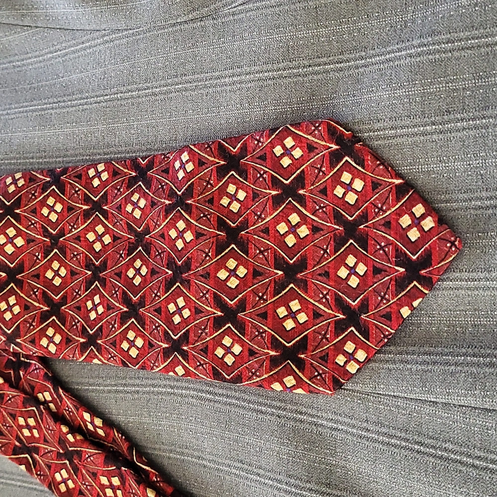 Silk tie Omaggio Robert Talbert Italy Red Burgundy